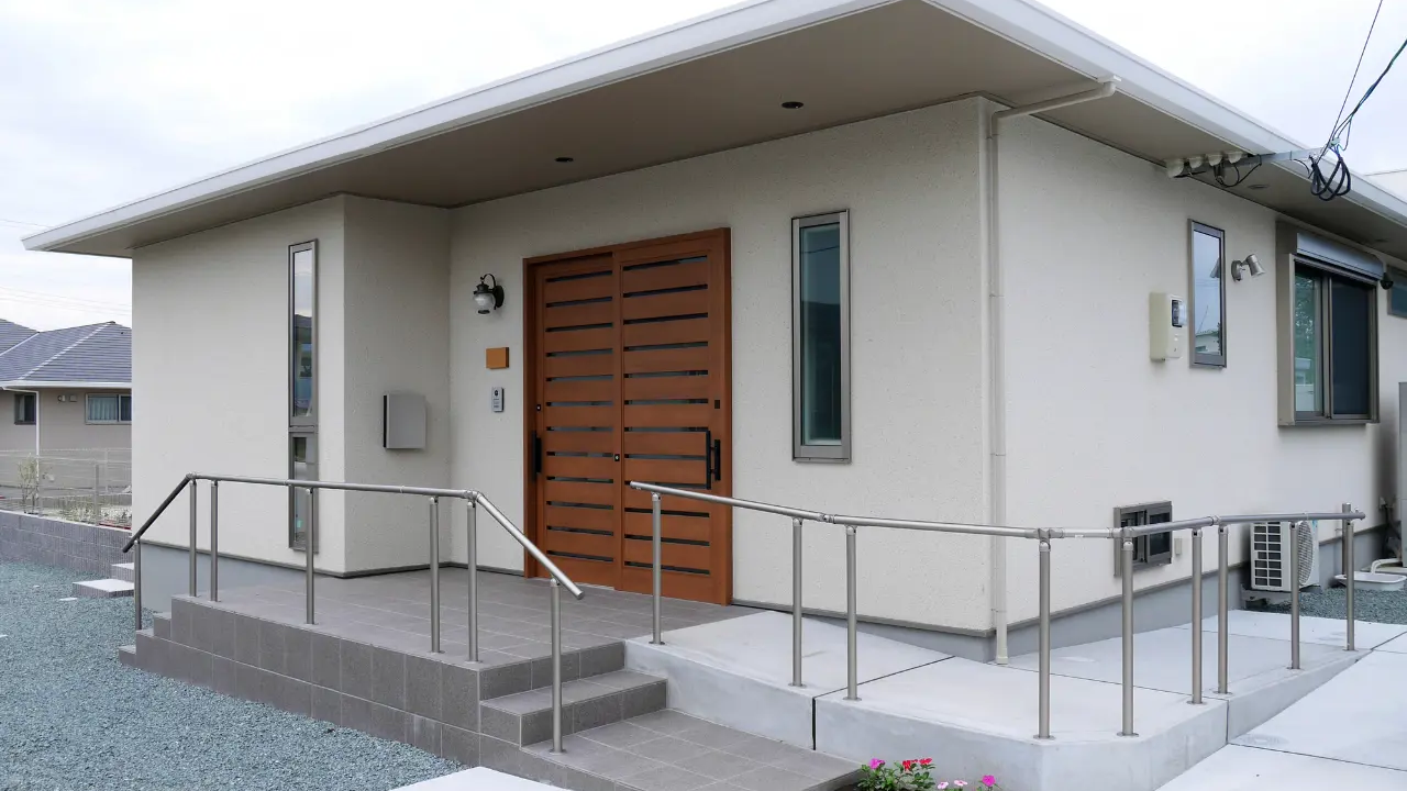 アプローチ（ 屋外手すり・スロープ ）の施工例1